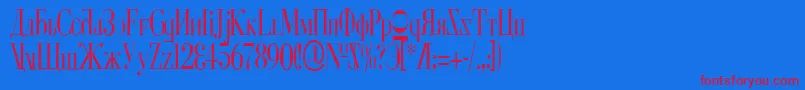 CyberiaCondensed Font – Red Fonts on Blue Background