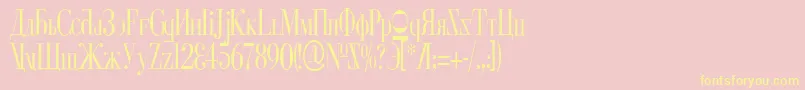 CyberiaCondensed-Schriftart – Gelbe Schriften auf rosa Hintergrund