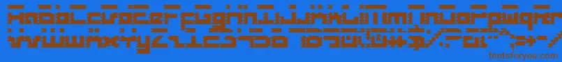 RoidRageCondensed-Schriftart – Braune Schriften auf blauem Hintergrund
