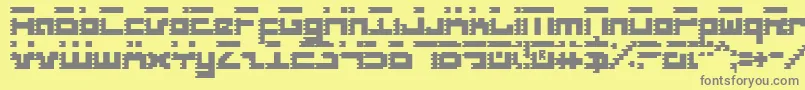 Weitere Informationen zur RoidRageCondensed-Schriftart RoidRageCondensed-Schriftart – Graue Schriften auf gelbem Hintergrund