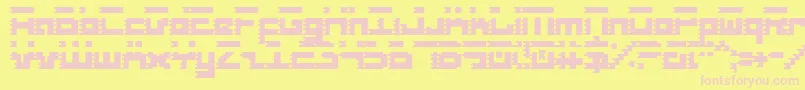 Fonte RoidRageCondensed – fontes rosa em um fundo amarelo