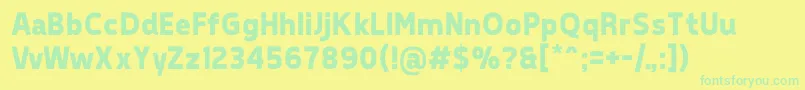 TepenoSansBold Font – Green Fonts on Yellow Background
