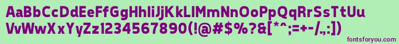 TepenoSansBold Font – Purple Fonts on Green Background