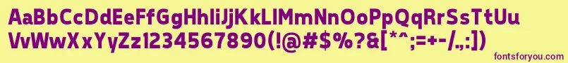 TepenoSansBold Font – Purple Fonts on Yellow Background