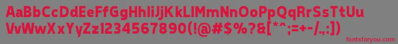 TepenoSansBold Font – Red Fonts on Gray Background
