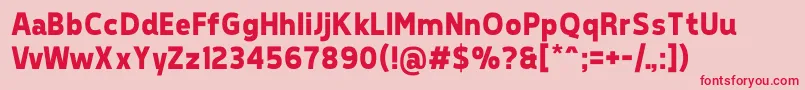 TepenoSansBold Font – Red Fonts on Pink Background