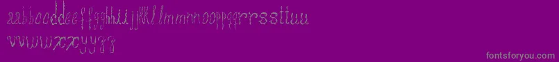 Assperiments-Schriftart – Graue Schriften auf violettem Hintergrund