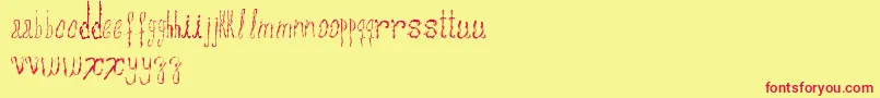 Assperiments Font – Red Fonts on Yellow Background