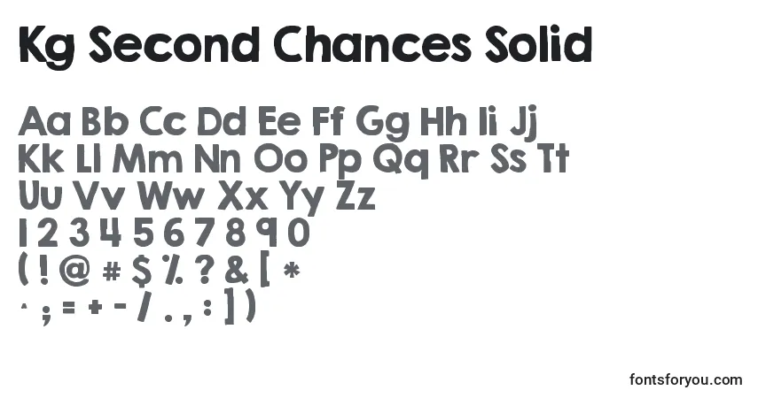 Czcionka Kg Second Chances Solid – alfabet, cyfry, specjalne znaki