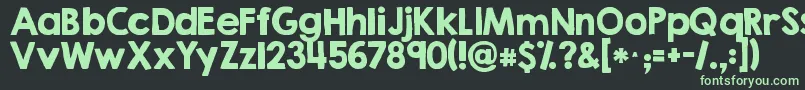 フォントKg Second Chances Solid – 黒い背景に緑の文字