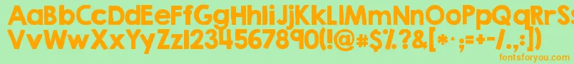 Kg Second Chances Solid Font – Orange Fonts on Green Background