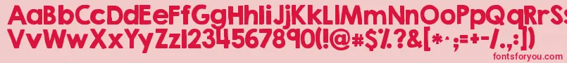 Kg Second Chances Solid Font – Red Fonts on Pink Background
