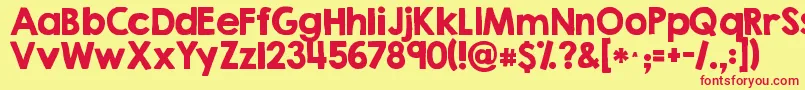 Kg Second Chances Solid Font – Red Fonts on Yellow Background