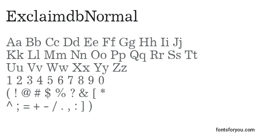 A fonte ExclaimdbNormal – alfabeto, números, caracteres especiais