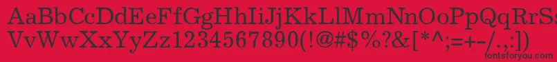 ExclaimdbNormal Font – Black Fonts on Red Background