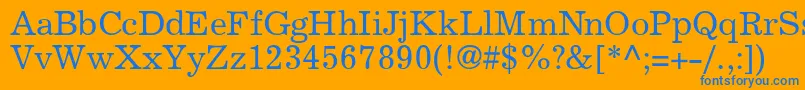ExclaimdbNormal Font – Blue Fonts on Orange Background