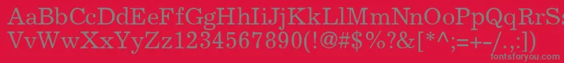ExclaimdbNormal Font – Gray Fonts on Red Background