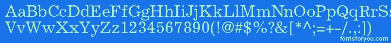 ExclaimdbNormal Font – Green Fonts on Blue Background