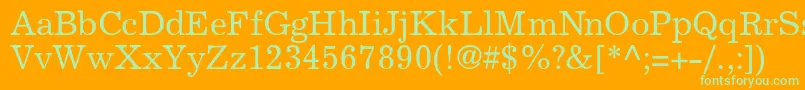 ExclaimdbNormal-Schriftart – Grüne Schriften auf orangefarbenem Hintergrund