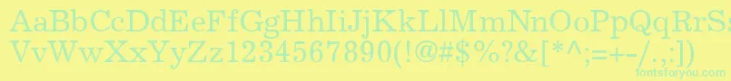 ExclaimdbNormal Font – Green Fonts on Yellow Background