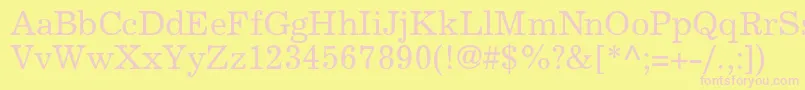 ExclaimdbNormal Font – Pink Fonts on Yellow Background