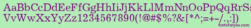 ExclaimdbNormal Font – Purple Fonts on Green Background