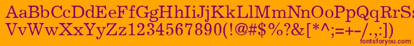 ExclaimdbNormal Font – Purple Fonts on Orange Background