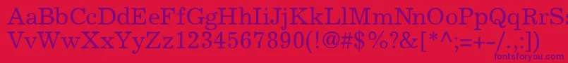ExclaimdbNormal Font – Purple Fonts on Red Background