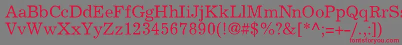 ExclaimdbNormal Font – Red Fonts on Gray Background