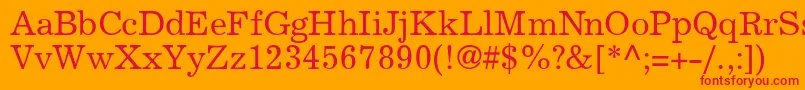 ExclaimdbNormal Font – Red Fonts on Orange Background