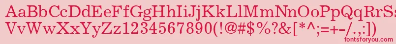 ExclaimdbNormal Font – Red Fonts on Pink Background