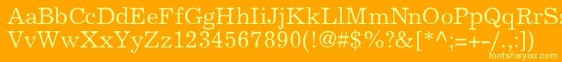 ExclaimdbNormal Font – Yellow Fonts on Orange Background