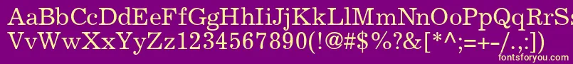 ExclaimdbNormal Font – Yellow Fonts on Purple Background