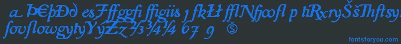 IslaExtra Font – Blue Fonts on Black Background