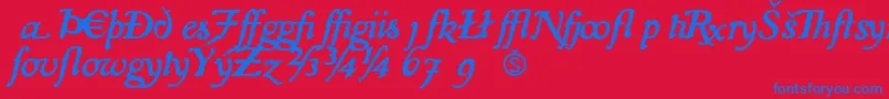 IslaExtra Font – Blue Fonts on Red Background