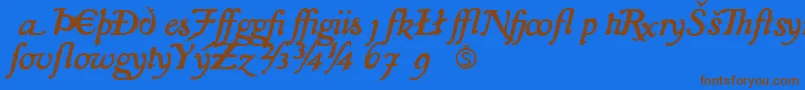 More about IslaExtra Font IslaExtra Font – Brown Fonts on Blue Background