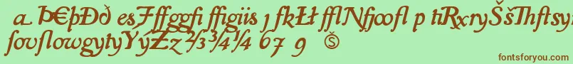 IslaExtra Font – Brown Fonts on Green Background