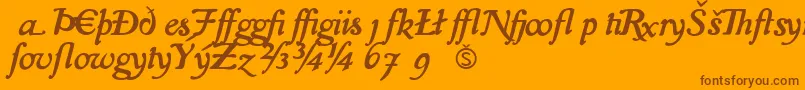 IslaExtra Font – Brown Fonts on Orange Background