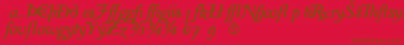 IslaExtra Font – Brown Fonts on Red Background