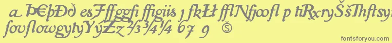 フォントIslaExtra – 黄色の背景に灰色の文字