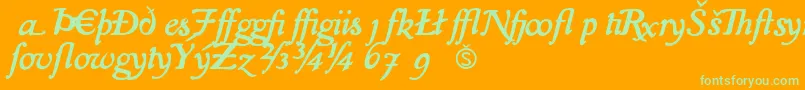 IslaExtra Font – Green Fonts on Orange Background