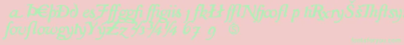 IslaExtra Font – Green Fonts on Pink Background