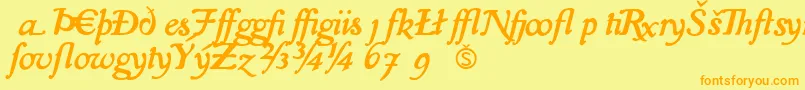 IslaExtra Font – Orange Fonts on Yellow Background