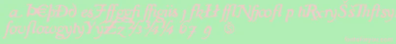 IslaExtra Font – Pink Fonts on Green Background