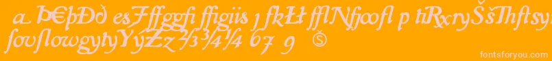 IslaExtra-Schriftart – Rosa Schriften auf orangefarbenem Hintergrund