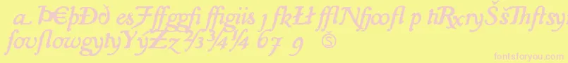 IslaExtra Font – Pink Fonts on Yellow Background