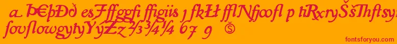 IslaExtra Font – Red Fonts on Orange Background