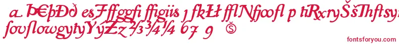フォントIslaExtra – 白い背景に赤い文字
