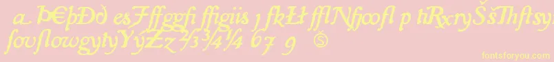 IslaExtra Font – Yellow Fonts on Pink Background