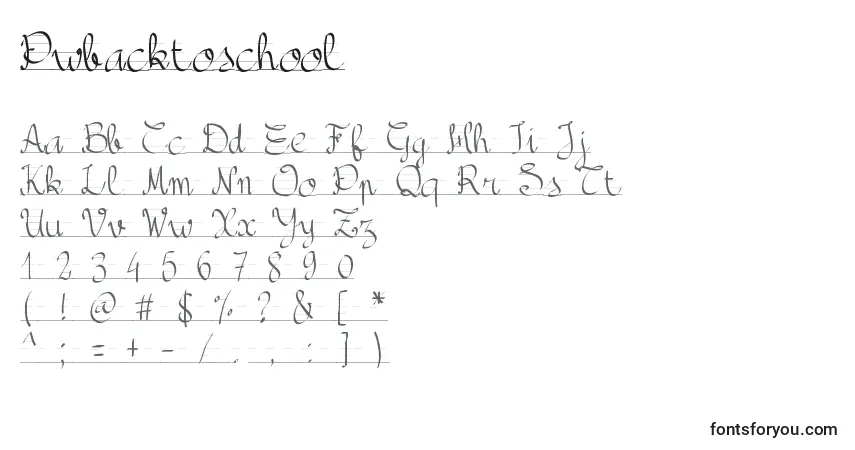 A fonte Pwbacktoschool – alfabeto, números, caracteres especiais